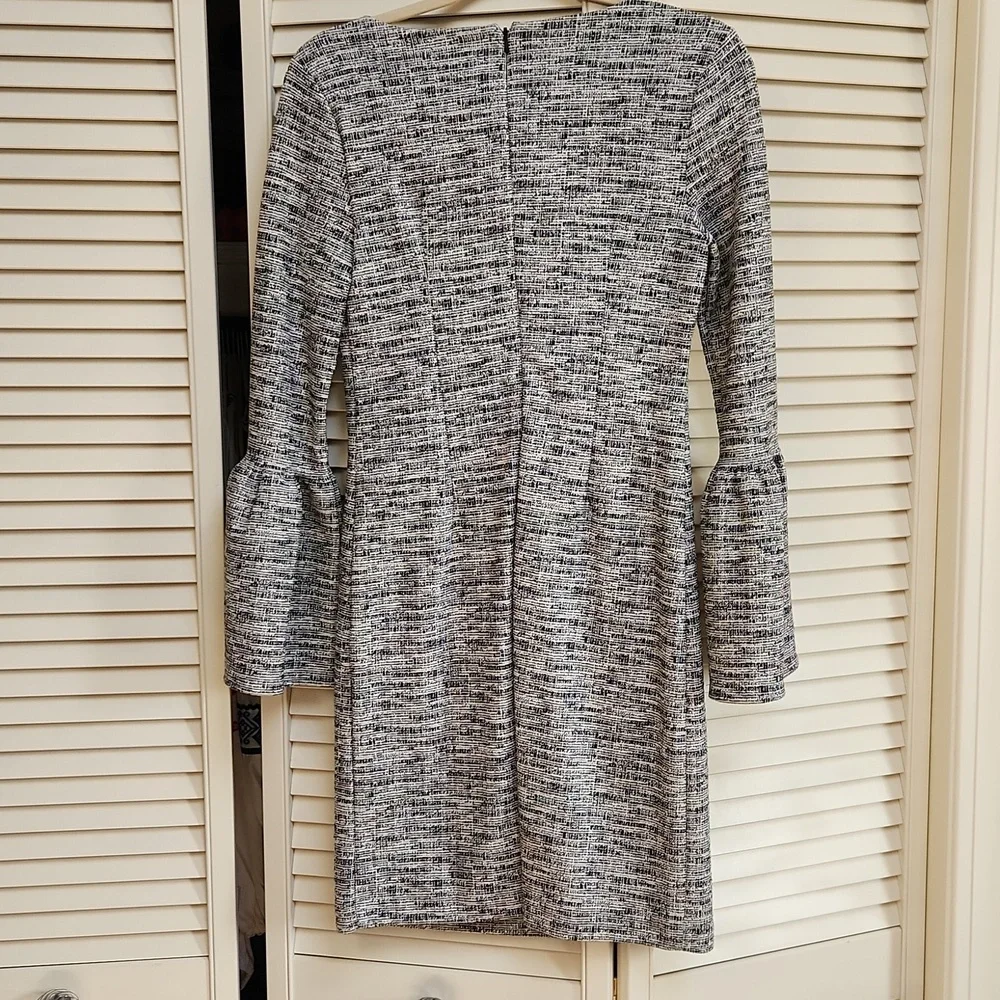 Banana Republic Blacj and White Sheath Dress with Bell Sleeves Fully Lined - Picture 3 of 3